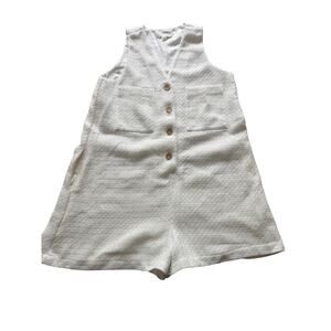 Pomander Place white textured myla romper medium